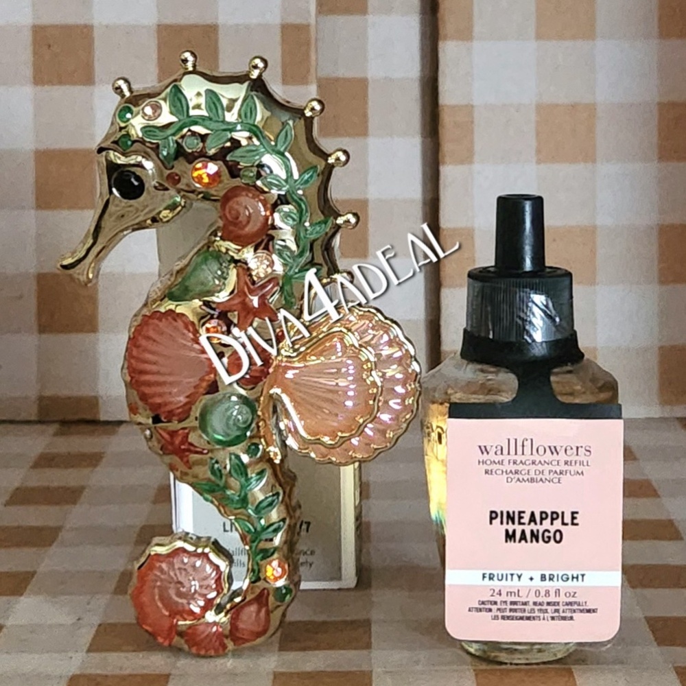 Bath & Body Work SEAHORSE Scent Control Nightlight Wallflower Plug + Refill 2PC